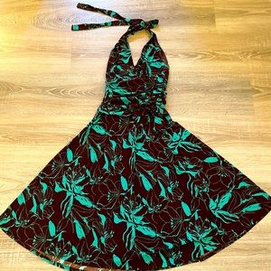 Jones New York Turquoise and Brown Floral Dress Size 4 Party Dress. Gorgeous 💞